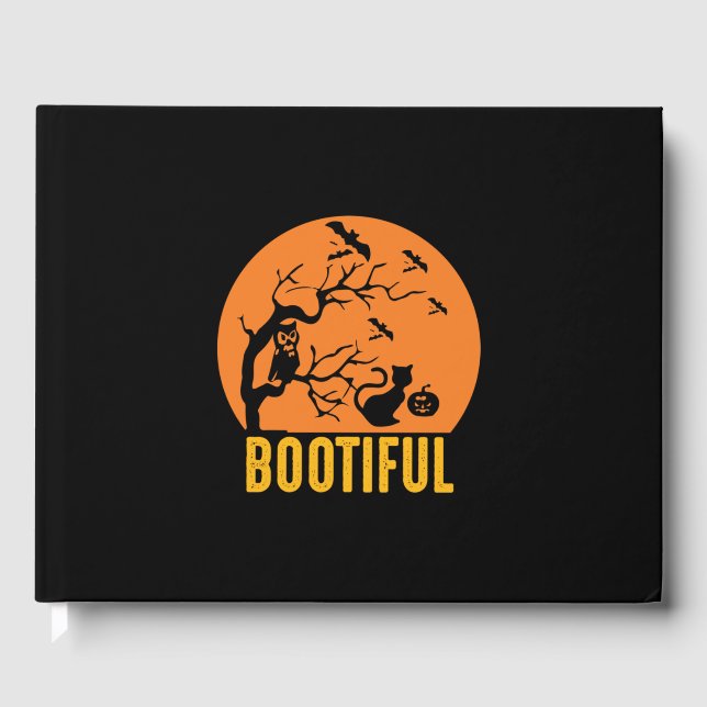 Halloween Funny Bootiful Birthday Guest Book (Front)