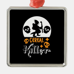Halloween Funny Cereal Birthday Metal Ornament