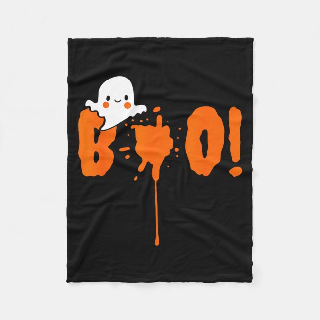 Halloween Funny Cute Ghost Boo! Design Gift  Fleece Blanket (Front)
