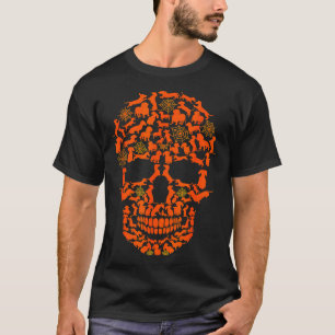 Halloween Funny Dachshund Dog Skull T-Shirt