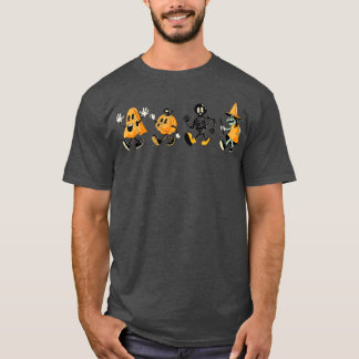 Halloween Funny Dancing Ghosts Pumpkin Skeleton Wi T-Shirt