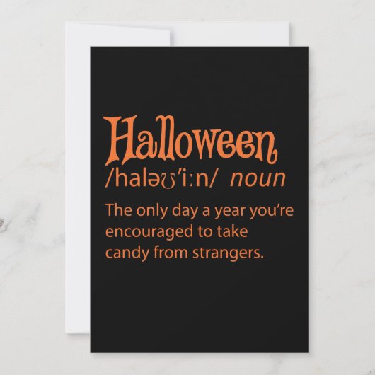 Halloween Funny Dictionary Definition (Front)