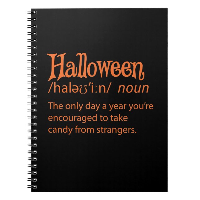 Halloween Funny Dictionary Definition Notebook (Front)