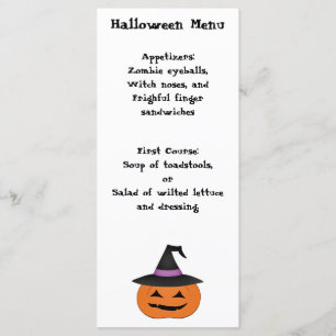 Halloween funny dinner party simple menu