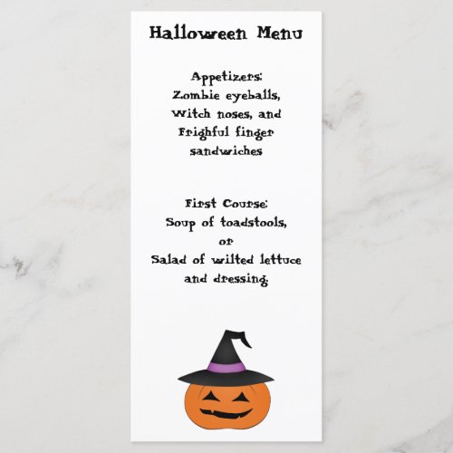 Halloween funny dinner party simple menu