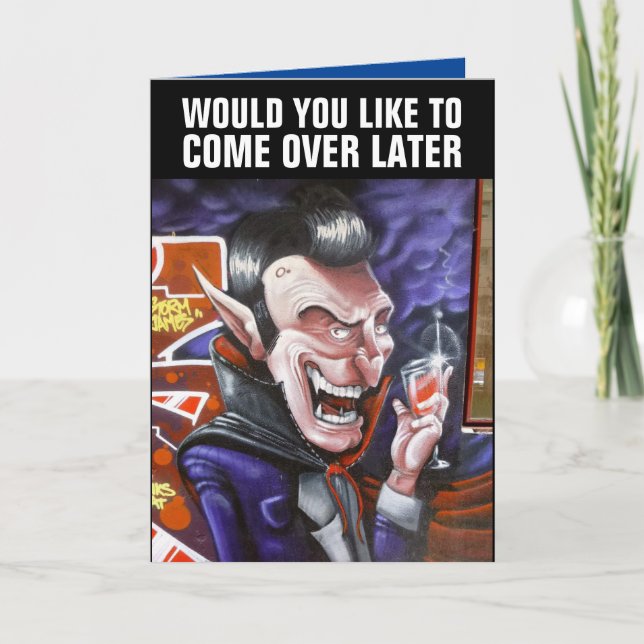 HALLOWEEN FUNNY DRACULA GREETING CARDS (Front)