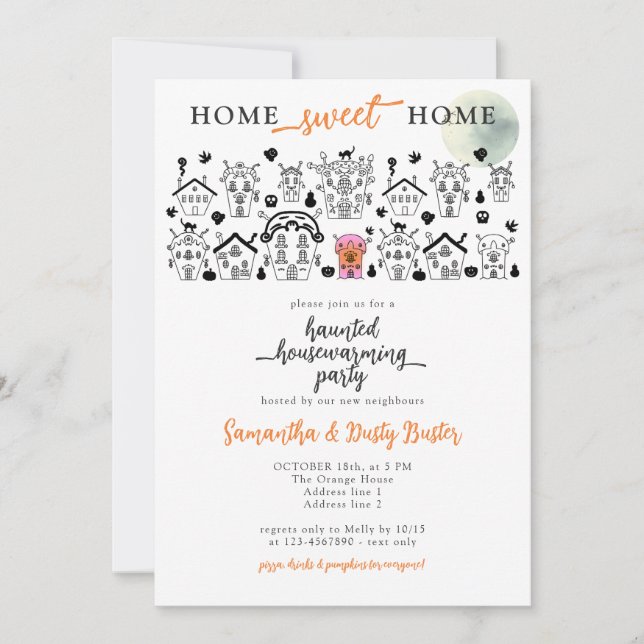 Halloween Funny Haunted House Housewarming Party Invitation (Front)