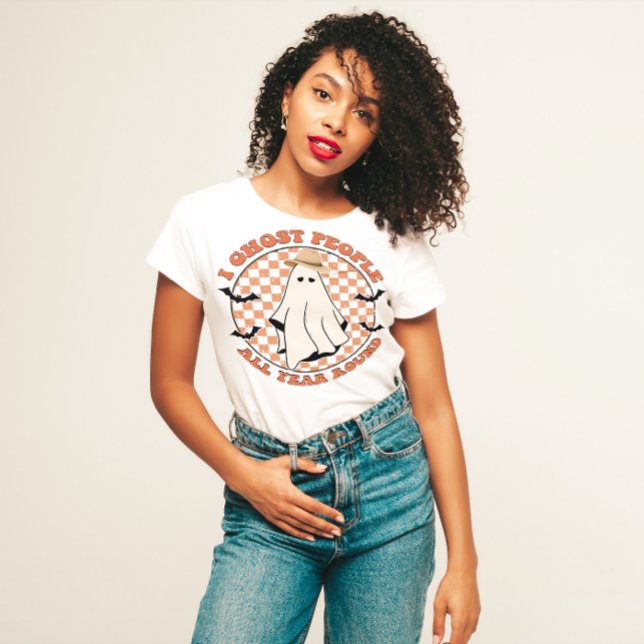 HALLOWEEN FUNNY INTROVERT| I GHOST PEOPLE ALL YEAR T-Shirt (Creator Uploaded)