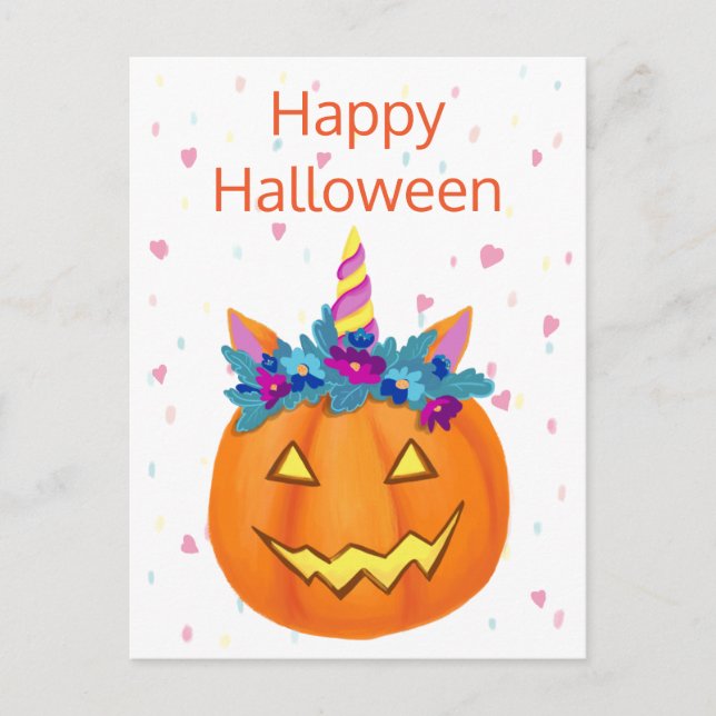 Halloween Funny Jack o lantern Pumpkin Postcard (Front)