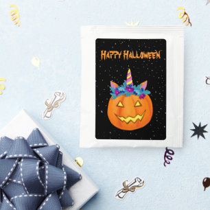 Halloween Funny Jack o lantern Pumpkin Tea Bag Drink Mix
