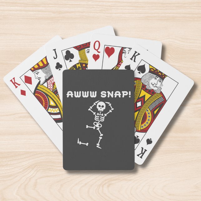 Halloween Funny Modern Skeleton Awww Snap Poker Cards (Creator Uploaded)