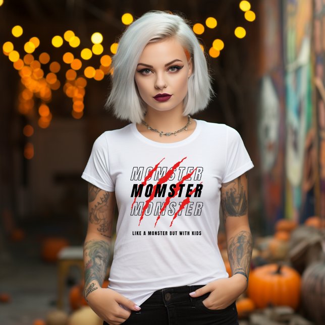 HALLOWEEN FUNNY MOTHERS' MOMSTER T-Shirt (MOMSTER FUNNY HALLOWEEN MOM SHIRT)