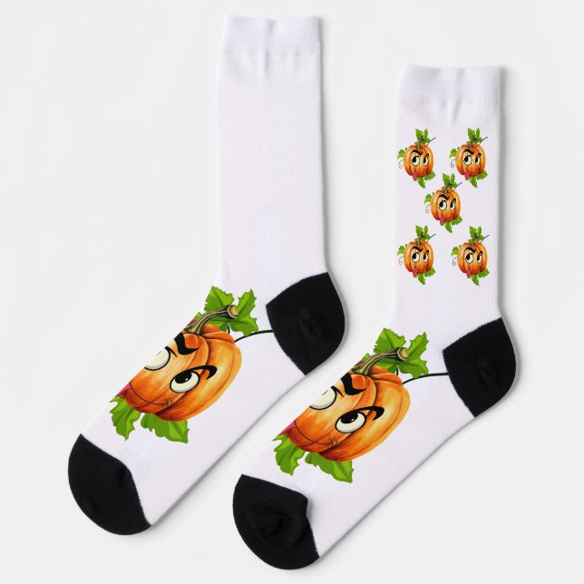 Halloween Funny Pumpkin Face Socks (Left)