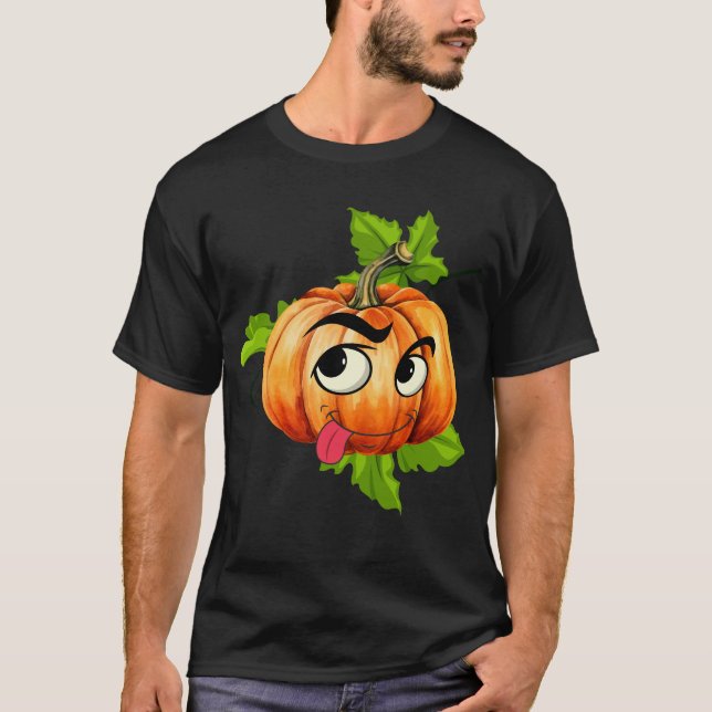 Halloween Funny Pumpkin Face T-Shirt (Front)