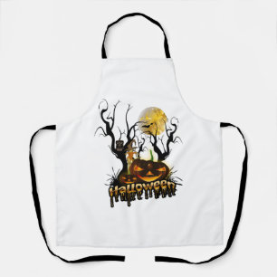 Halloween funny pumpkin with owl apron
