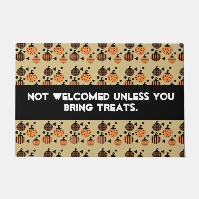 Halloween Funny Quote Confetti | Retro Pumpkins Doormat (Front)