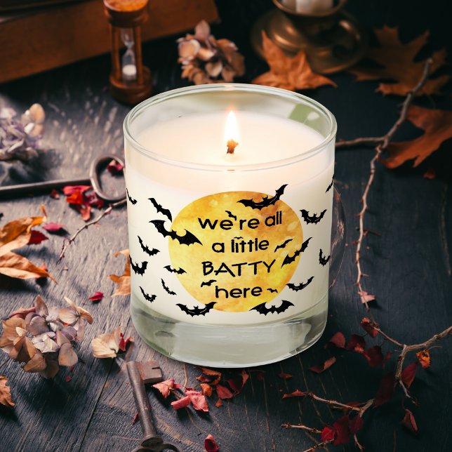 Halloween Funny Saying Bats Batty Scented Candle (Creator Uploaded)