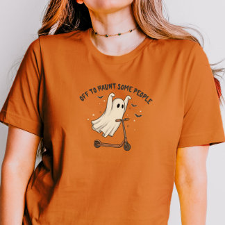 Halloween Funny Scooter Ghost Couple Matching A T-Shirt