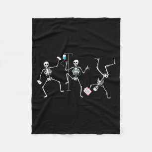 Halloween Funny Skeleton Nurse Soky Registered Nur Fleece Blanket
