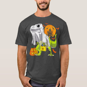 Halloween Funny Skeleton Riding Mommy Dinosaur T r T-Shirt