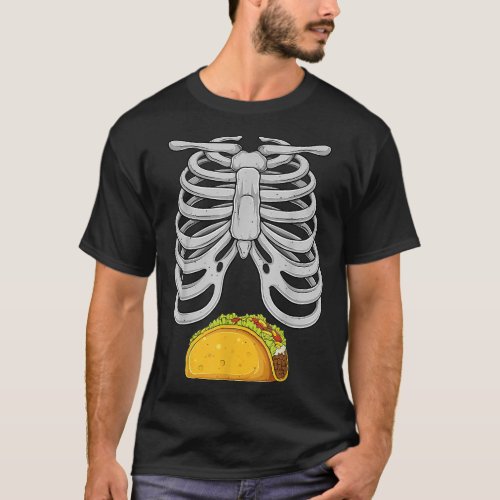 Halloween Funny Skeleton Tacos Belly Pregnancy T_Shirt