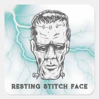 Halloween Funny Square Sticker