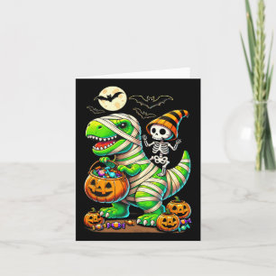 Halloween Funny T Rex Dinosaur Mummy Boys Trick Tr Card