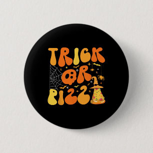 Halloween Funny Trick Or Pizza Scary Ghost Deco Gr Button