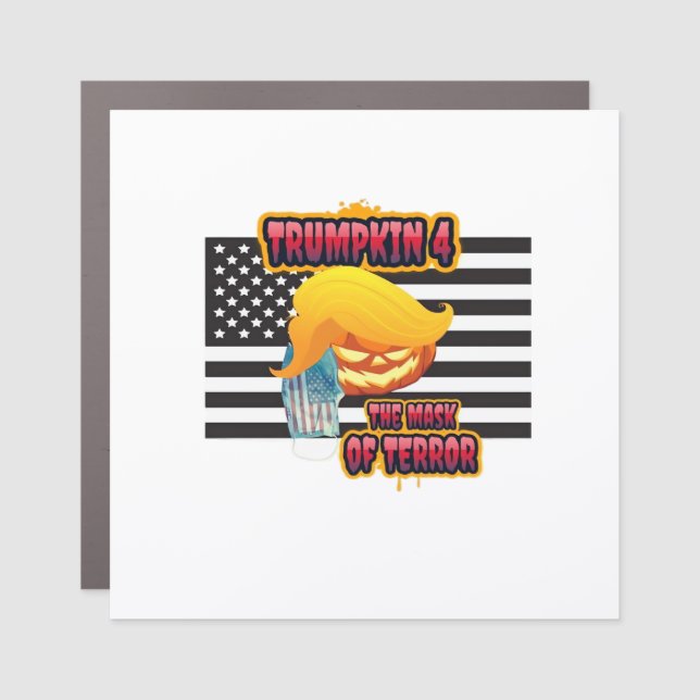 Halloween Funny Trumpkin Classic Car Magnet (Front)