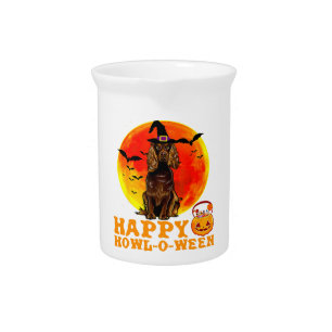 Halloween Funny Witch Cocker Spaniel Dog Pet Beverage Pitcher