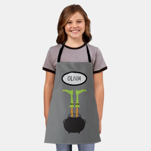Halloween Funny Witch Feet Personalized Kids Apron
