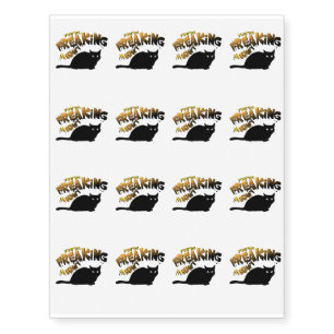 Halloween Funny You're Freaking Meowt Scared Cat Temporary Tattoos