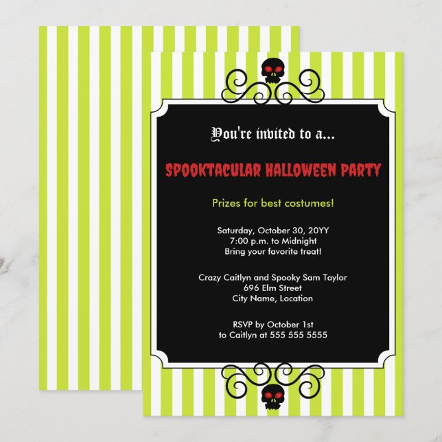 Halloween Gala Party Invitation (Front/Back)