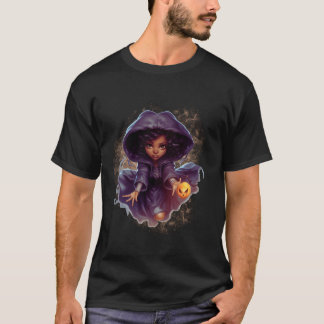 Halloween Galaxy Witch Costume Trick or Treat Long T-Shirt