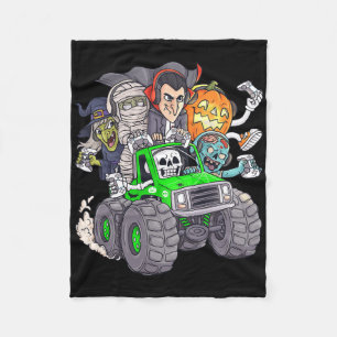 Halloween Gamer Skeleton Zombie Monster Truck Boys Fleece Blanket