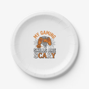 Halloween Gamer Skills Are Scary Vintage Shirt Des Paper Plates