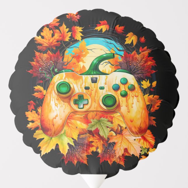 Halloween Gaming, Pumpkin Controller, Video Game Balloon (Front)