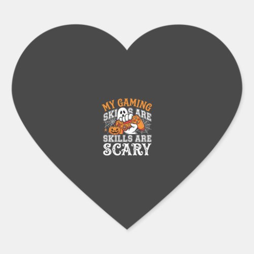 Halloween Gaming Skills Are Scary Ghost Controller Heart Sticker