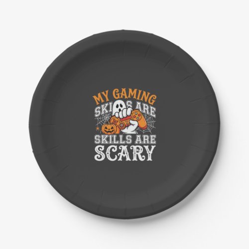 Halloween Gaming Skills Are Scary Ghost Controller Paper Plates
