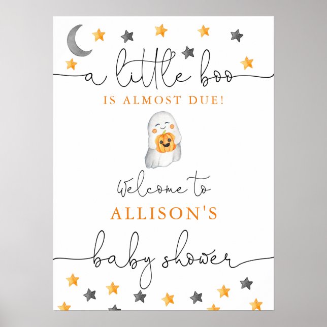 Halloween gender neutral baby shower welcome sign (Front)