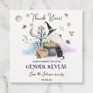 Halloween Gender Reveal Baby is Brewing Favor Tags