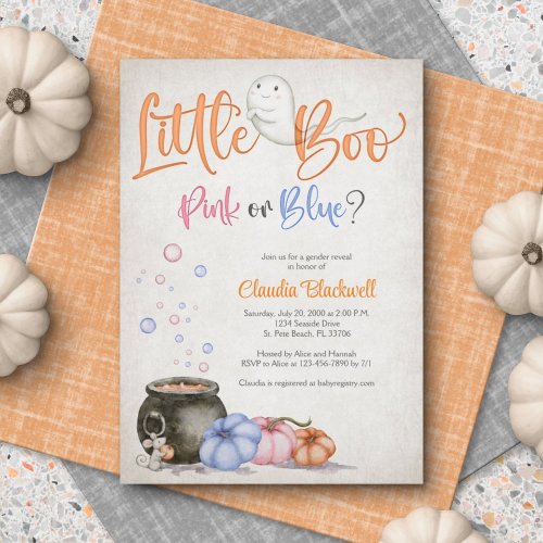 Halloween Gender Reveal Baby Shower Invitation