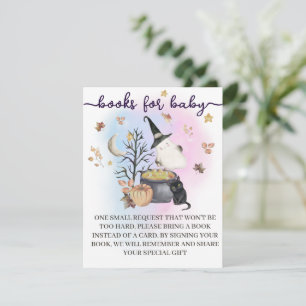 Halloween Gender Reveal Books for Baby card. Enclosure Card