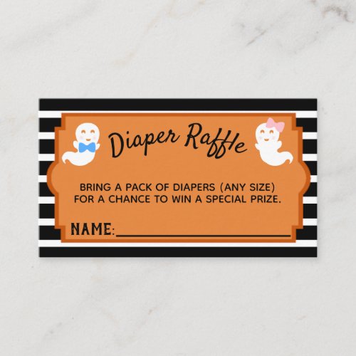 Halloween Gender Reveal Diaper Raffle Card