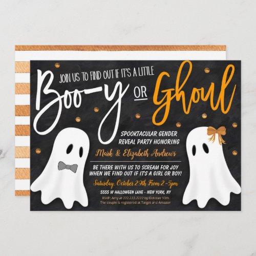 Halloween Gender Reveal Ghost Invitation