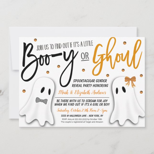 Halloween Gender Reveal Ghost Invitation (Front)