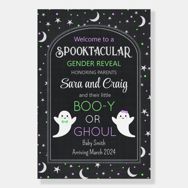 Halloween gender reveal Ghoul or Boo-y Foam Boards (Front)