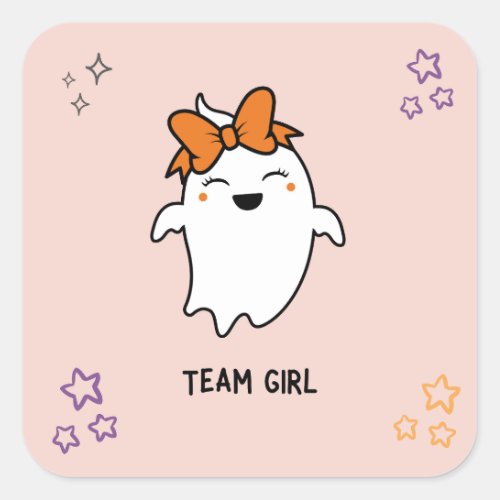 Halloween Gender Reveal Girl Ghost Voting Sticker