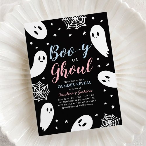 Halloween Gender Reveal Invitation