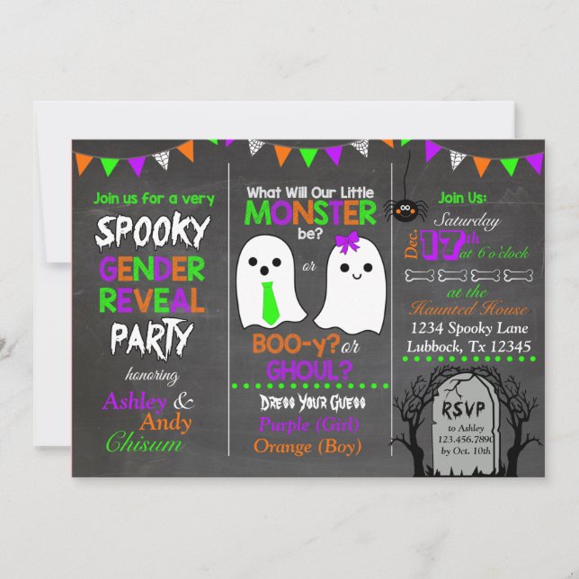 Halloween Gender Reveal Invitation (Front)